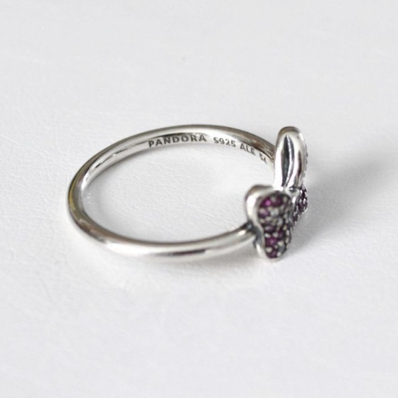 CLEARANCE $ALE! Pandora Minnie Mouse Red Czs Bow Ring Sizes 6.5, 7, 7.5, 8.5 - Picture 2 of 2